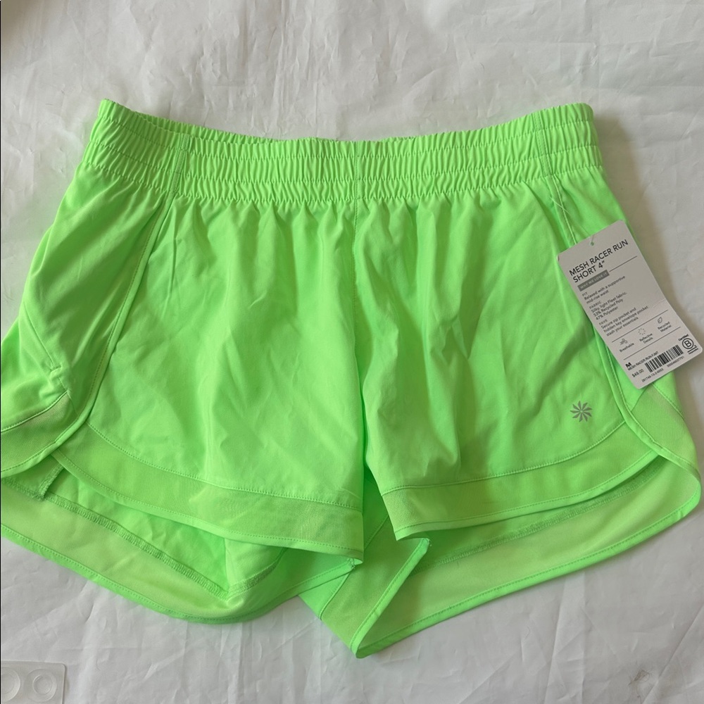 Athleta Mesh Racer Run Shorts 4” new